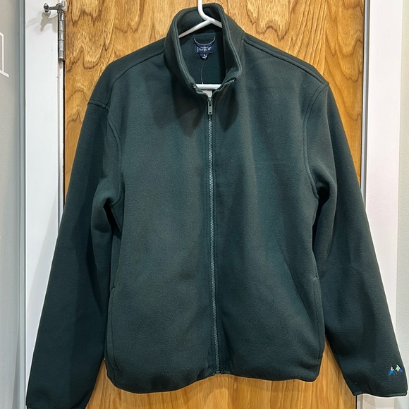 NWT J.Crew Dark Green Full-Zip Fleece JacketSize SRecycled Polyester